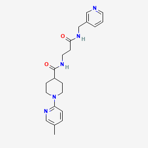 1-(5-methylpyridin-2-yl)-N-[3-oxo-3-(pyridin-3-ylmethylamino)propyl]piperidine-4-carboxamide