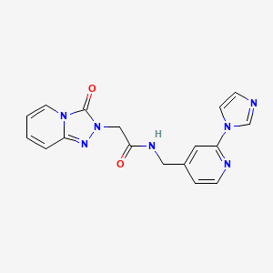 molecular formula C17H15N7O2 B7327843 N-[(2-imidazol-1-ylpyridin-4-yl)methyl]-2-(3-oxo-[1,2,4]triazolo[4,3-a]pyridin-2-yl)acetamide 