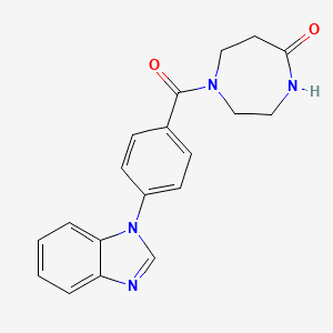 molecular formula C19H18N4O2 B7327848 1-[4-(Benzimidazol-1-yl)benzoyl]-1,4-diazepan-5-one 