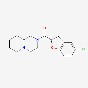 molecular formula C17H21ClN2O2 B7327881 1,3,4,6,7,8,9,9a-Octahydropyrido[1,2-a]pyrazin-2-yl-(5-chloro-2,3-dihydro-1-benzofuran-2-yl)methanone 