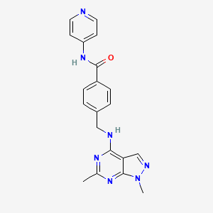 4-[[(1,6-dimethylpyrazolo[3,4-d]pyrimidin-4-yl)amino]methyl]-N-pyridin-4-ylbenzamide