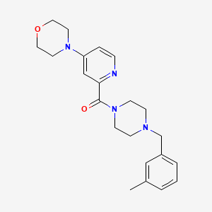 molecular formula C22H28N4O2 B7327928 [4-[(3-Methylphenyl)methyl]piperazin-1-yl]-(4-morpholin-4-ylpyridin-2-yl)methanone 