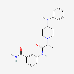 molecular formula C23H30N4O2 B7327942 N-methyl-3-[2-[4-(N-methylanilino)piperidin-1-yl]propanoylamino]benzamide 