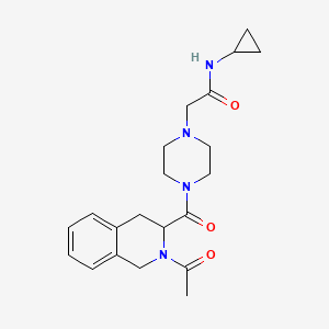 2-[4-(2-acetyl-3,4-dihydro-1H-isoquinoline-3-carbonyl)piperazin-1-yl]-N-cyclopropylacetamide