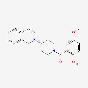 molecular formula C22H26N2O3 B7328019 [4-(3,4-dihydro-1H-isoquinolin-2-yl)piperidin-1-yl]-(2-hydroxy-5-methoxyphenyl)methanone 