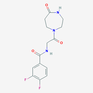 3,4-difluoro-N-[2-oxo-2-(5-oxo-1,4-diazepan-1-yl)ethyl]benzamide