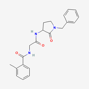 molecular formula C21H23N3O3 B7328031 N-[2-[(1-benzyl-2-oxopyrrolidin-3-yl)amino]-2-oxoethyl]-2-methylbenzamide 