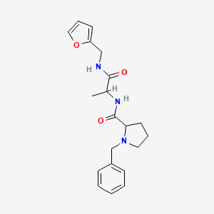 molecular formula C20H25N3O3 B7328047 1-benzyl-N-[1-(furan-2-ylmethylamino)-1-oxopropan-2-yl]pyrrolidine-2-carboxamide 