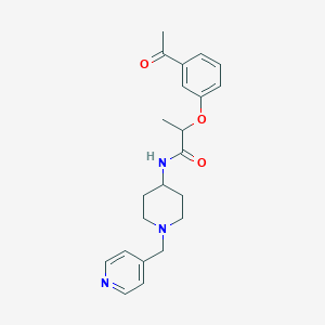 2-(3-acetylphenoxy)-N-[1-(pyridin-4-ylmethyl)piperidin-4-yl]propanamide