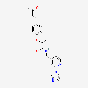 N-[(2-imidazol-1-ylpyridin-4-yl)methyl]-2-[4-(3-oxobutyl)phenoxy]propanamide