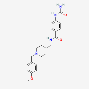 4-(carbamoylamino)-N-[[1-[(4-methoxyphenyl)methyl]piperidin-4-yl]methyl]benzamide