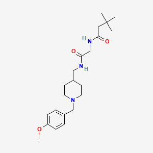 molecular formula C22H35N3O3 B7328102 N-[2-[[1-[(4-methoxyphenyl)methyl]piperidin-4-yl]methylamino]-2-oxoethyl]-3,3-dimethylbutanamide 