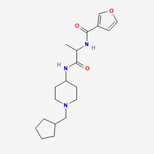 N-[1-[[1-(cyclopentylmethyl)piperidin-4-yl]amino]-1-oxopropan-2-yl]furan-3-carboxamide