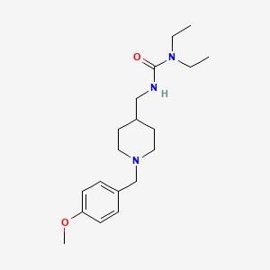 molecular formula C19H31N3O2 B7328148 1,1-Diethyl-3-[[1-[(4-methoxyphenyl)methyl]piperidin-4-yl]methyl]urea 