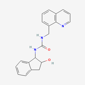 molecular formula C20H19N3O2 B7328154 1-(2-hydroxy-2,3-dihydro-1H-inden-1-yl)-3-(quinolin-8-ylmethyl)urea 