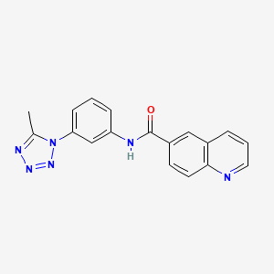 molecular formula C18H14N6O B7328159 N-[3-(5-methyltetrazol-1-yl)phenyl]quinoline-6-carboxamide 