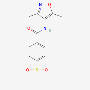 molecular formula C13H14N2O4S B7328178 N-(3,5-dimethyl-1,2-oxazol-4-yl)-4-methylsulfonylbenzamide 