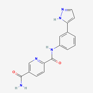 2-N-[3-(1H-pyrazol-5-yl)phenyl]pyridine-2,5-dicarboxamide