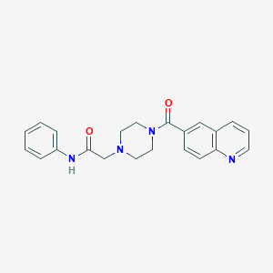 N-phenyl-2-[4-(quinoline-6-carbonyl)piperazin-1-yl]acetamide