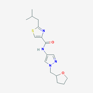 molecular formula C16H22N4O2S B7328268 2-(2-methylpropyl)-N-[1-(oxolan-2-ylmethyl)pyrazol-4-yl]-1,3-thiazole-4-carboxamide 