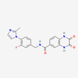 N-[[3-fluoro-4-(2-methylimidazol-1-yl)phenyl]methyl]-2,3-dioxo-1,4-dihydroquinoxaline-6-carboxamide