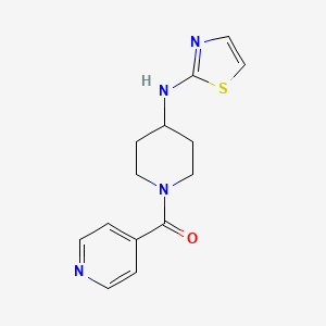 molecular formula C14H16N4OS B7328308 Pyridin-4-yl-[4-(1,3-thiazol-2-ylamino)piperidin-1-yl]methanone 