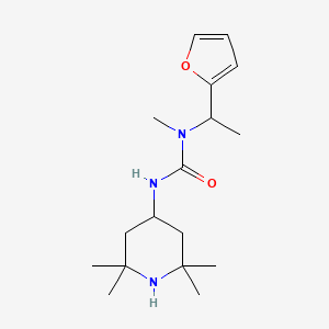 molecular formula C17H29N3O2 B7328310 1-[1-(Furan-2-yl)ethyl]-1-methyl-3-(2,2,6,6-tetramethylpiperidin-4-yl)urea 