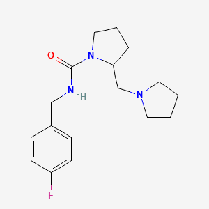 molecular formula C17H24FN3O B7328322 N-[(4-fluorophenyl)methyl]-2-(pyrrolidin-1-ylmethyl)pyrrolidine-1-carboxamide 