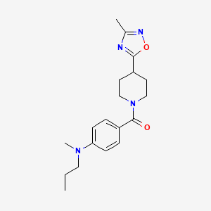 [4-(3-Methyl-1,2,4-oxadiazol-5-yl)piperidin-1-yl]-[4-[methyl(propyl)amino]phenyl]methanone