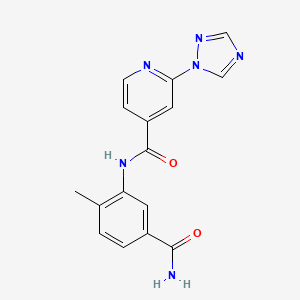 N-(5-carbamoyl-2-methylphenyl)-2-(1,2,4-triazol-1-yl)pyridine-4-carboxamide