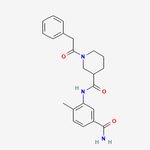 N-(5-carbamoyl-2-methylphenyl)-1-(2-phenylacetyl)piperidine-3-carboxamide