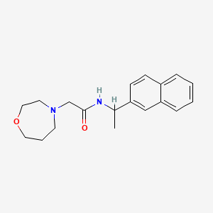 molecular formula C19H24N2O2 B7328351 N-(1-naphthalen-2-ylethyl)-2-(1,4-oxazepan-4-yl)acetamide 