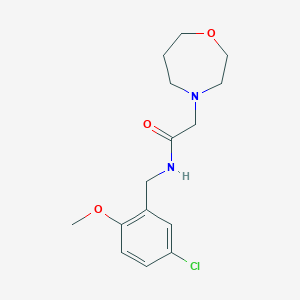 N-[(5-chloro-2-methoxyphenyl)methyl]-2-(1,4-oxazepan-4-yl)acetamide