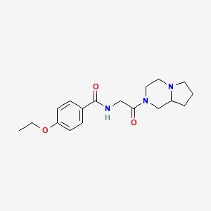 molecular formula C18H25N3O3 B7328405 N-[2-(3,4,6,7,8,8a-hexahydro-1H-pyrrolo[1,2-a]pyrazin-2-yl)-2-oxoethyl]-4-ethoxybenzamide 