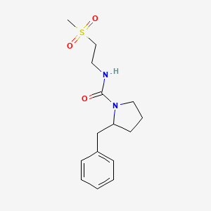 molecular formula C15H22N2O3S B7328454 2-benzyl-N-(2-methylsulfonylethyl)pyrrolidine-1-carboxamide 