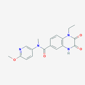 molecular formula C18H18N4O4 B7328465 1-ethyl-N-(6-methoxypyridin-3-yl)-N-methyl-2,3-dioxo-4H-quinoxaline-6-carboxamide 