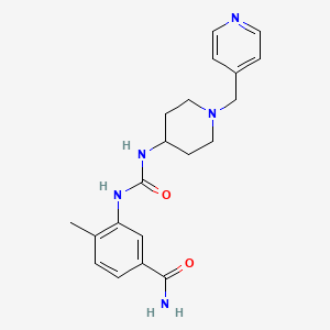 molecular formula C20H25N5O2 B7328483 4-Methyl-3-[[1-(pyridin-4-ylmethyl)piperidin-4-yl]carbamoylamino]benzamide 