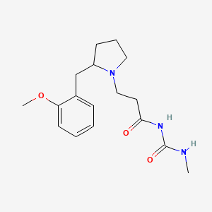 molecular formula C17H25N3O3 B7328502 3-[2-[(2-methoxyphenyl)methyl]pyrrolidin-1-yl]-N-(methylcarbamoyl)propanamide 