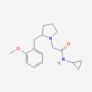 molecular formula C17H24N2O2 B7328510 N-cyclopropyl-2-[2-[(2-methoxyphenyl)methyl]pyrrolidin-1-yl]acetamide 