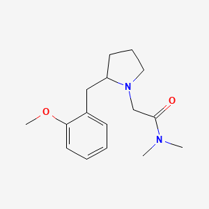 molecular formula C16H24N2O2 B7328513 2-[2-[(2-methoxyphenyl)methyl]pyrrolidin-1-yl]-N,N-dimethylacetamide 