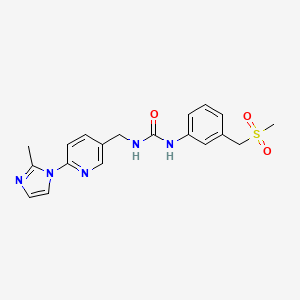 molecular formula C19H21N5O3S B7328547 1-[[6-(2-Methylimidazol-1-yl)pyridin-3-yl]methyl]-3-[3-(methylsulfonylmethyl)phenyl]urea 