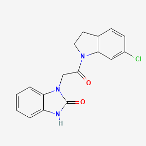 3-[2-(6-chloro-2,3-dihydroindol-1-yl)-2-oxoethyl]-1H-benzimidazol-2-one