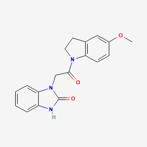 molecular formula C18H17N3O3 B7328634 3-[2-(5-methoxy-2,3-dihydroindol-1-yl)-2-oxoethyl]-1H-benzimidazol-2-one 