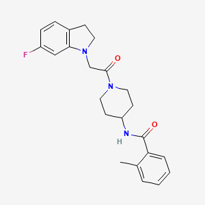 N-[1-[2-(6-fluoro-2,3-dihydroindol-1-yl)acetyl]piperidin-4-yl]-2-methylbenzamide