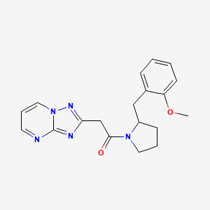 1-[2-[(2-Methoxyphenyl)methyl]pyrrolidin-1-yl]-2-([1,2,4]triazolo[1,5-a]pyrimidin-2-yl)ethanone