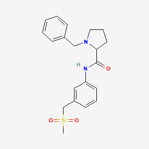 molecular formula C20H24N2O3S B7328702 1-benzyl-N-[3-(methylsulfonylmethyl)phenyl]pyrrolidine-2-carboxamide 