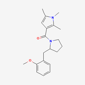 molecular formula C20H26N2O2 B7328704 [2-[(2-Methoxyphenyl)methyl]pyrrolidin-1-yl]-(1,2,5-trimethylpyrrol-3-yl)methanone 