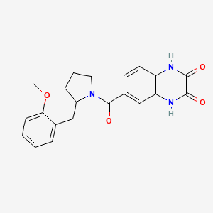 molecular formula C21H21N3O4 B7328711 6-[2-[(2-Methoxyphenyl)methyl]pyrrolidine-1-carbonyl]-1,4-dihydroquinoxaline-2,3-dione 