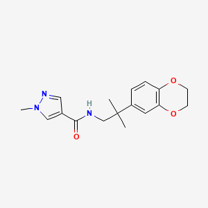 molecular formula C17H21N3O3 B7328715 N-[2-(2,3-dihydro-1,4-benzodioxin-6-yl)-2-methylpropyl]-1-methylpyrazole-4-carboxamide 