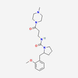 2-[(2-methoxyphenyl)methyl]-N-[3-(4-methylpiperazin-1-yl)-3-oxopropyl]pyrrolidine-1-carboxamide